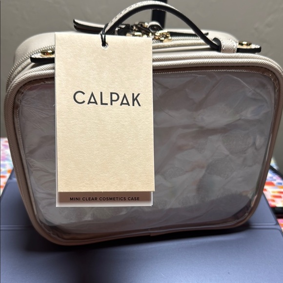 COPY - Calpak Clear Cosmetics Case with Beige Trim - Picture 1 of 5